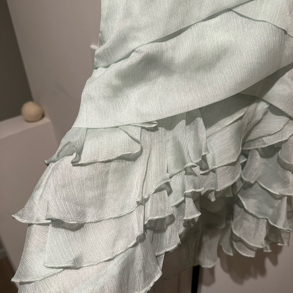 Light Blue Mint Ruffle Mini Dress - Picture 6 of 9